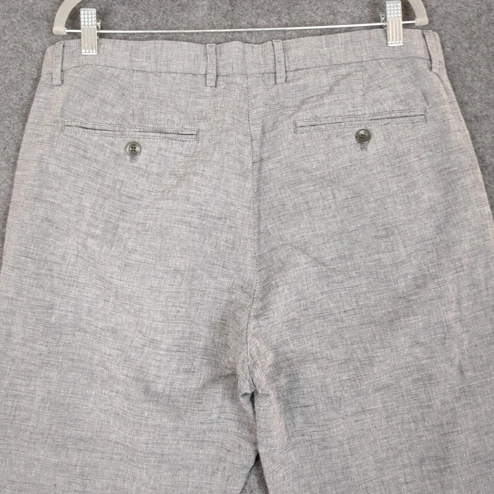 Banana Republic Aiden Fit Mens 36x32 Gray Linen Blend‎ Slim Chino Pants Slacks